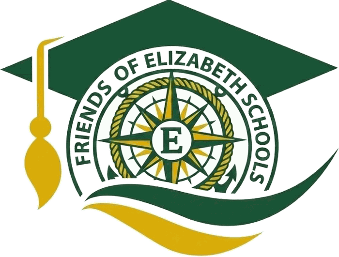 Friends of Elizabeth Schools logo with green graduation cap and gold tassel